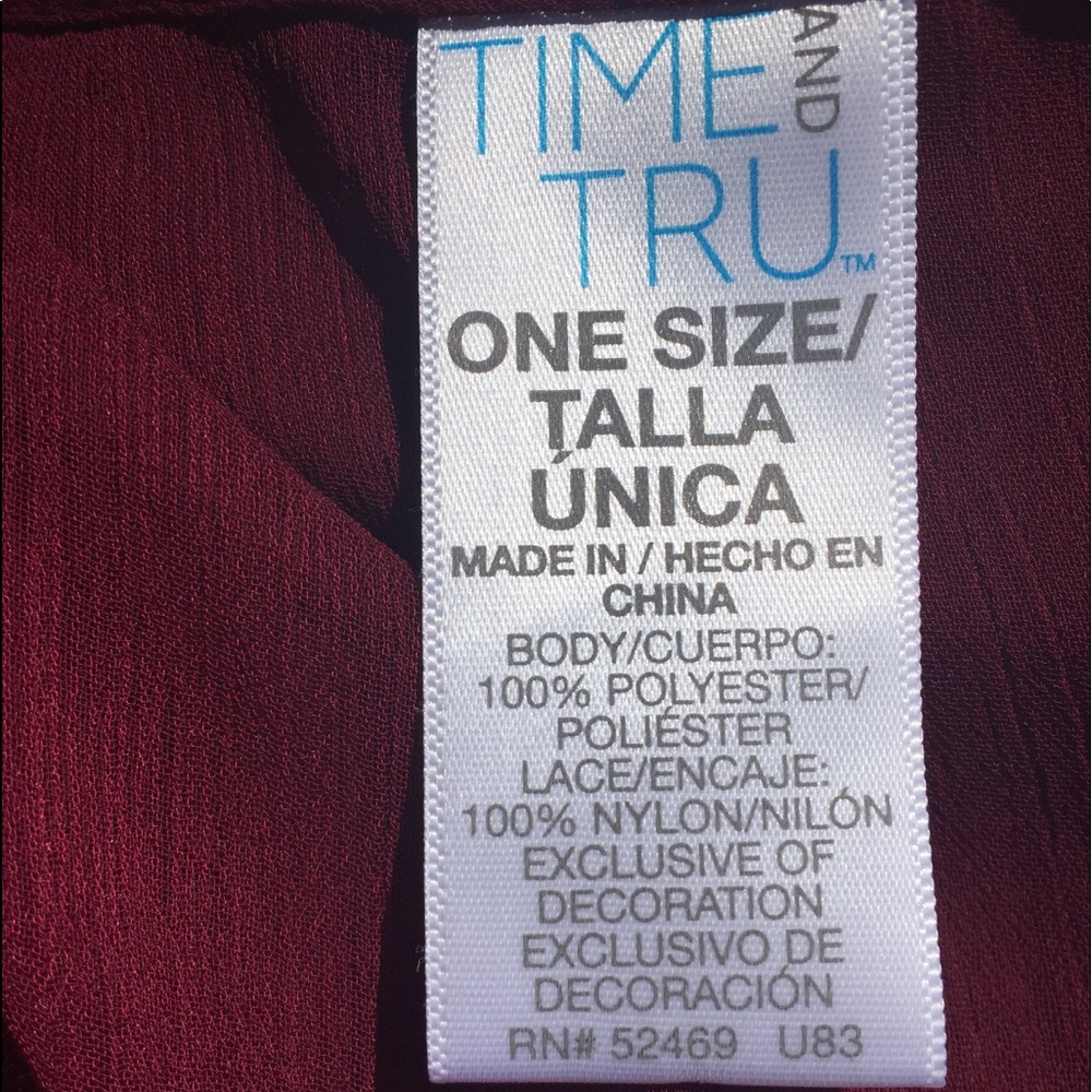 Time and Tru raspberry chiffon and lace duster burgundy jacket - Picture 11 of 11